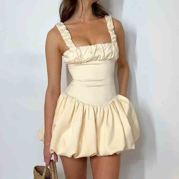 Damen Mini-Kleid mit voluminösem Rock und Rüschendetails Echo Archiv