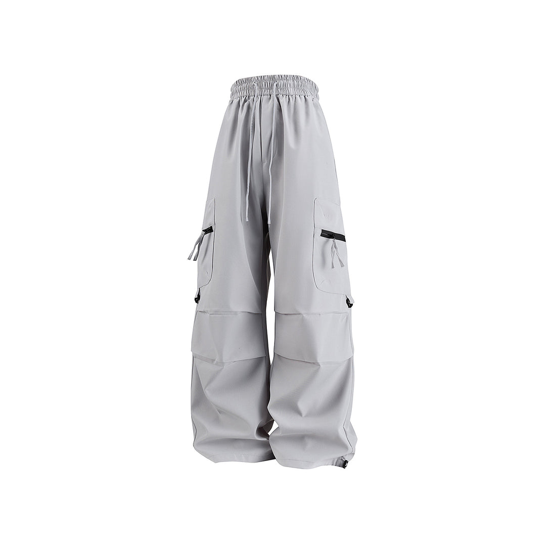Damen Weite Cargo‑Schlaghose mit hohem Elastbund, Multitaschen und verstellbarem Saum Echo Archiv