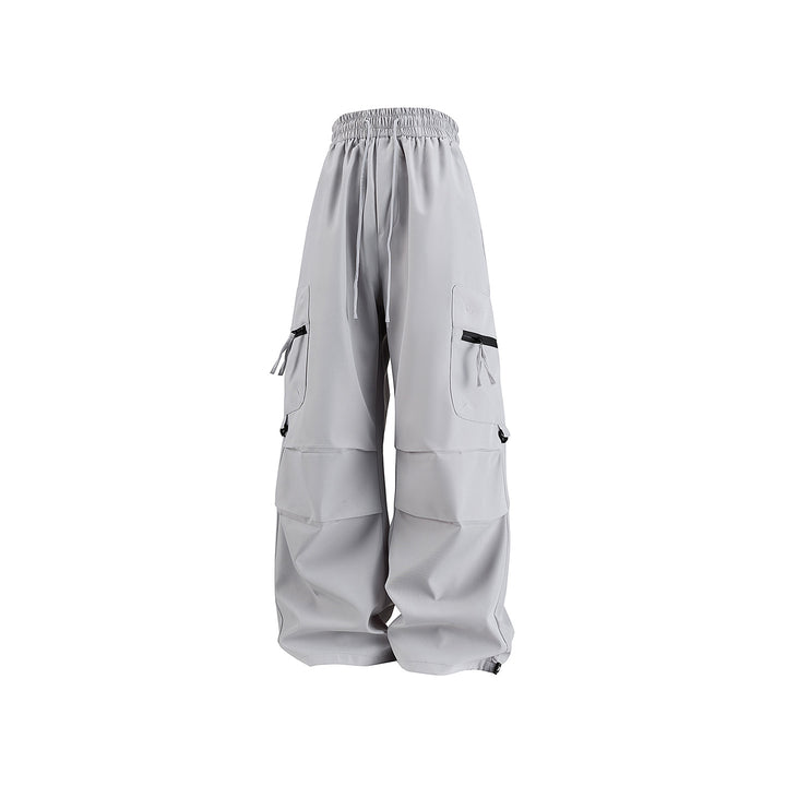 Damen Weite Cargo‑Schlaghose mit hohem Elastbund, Multitaschen und verstellbarem Saum Echo Archiv