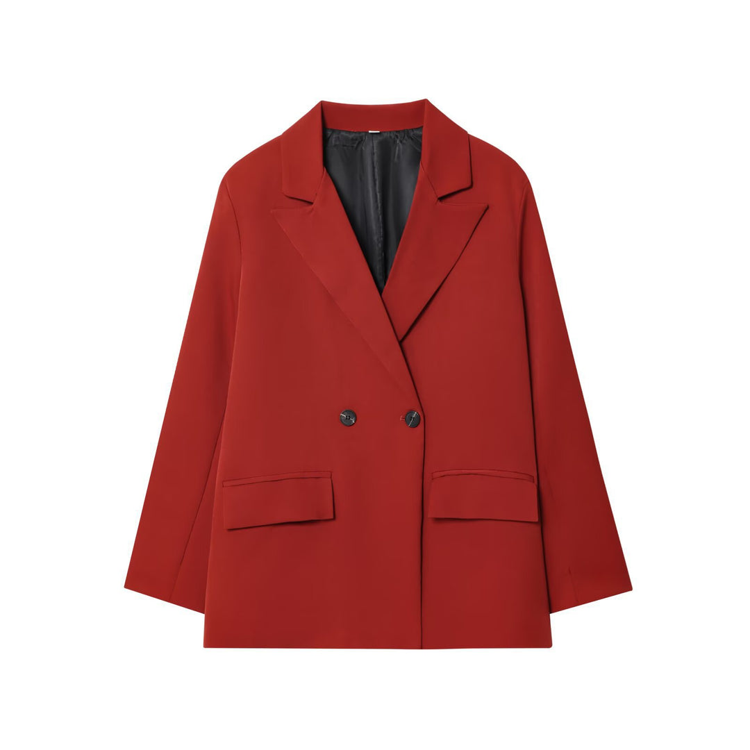 Damen Oversize Doppelreihiger Sakko-Blazer mit Pattentaschen Echo Archiv