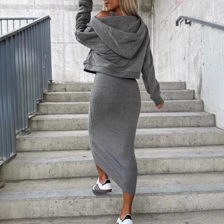 Damen nan ärmelloses Feinstrick-Maxikleid mit V-Ausschnitt, körpernaher Silhouette und stretchigem Baumwollmix Echo Archiv