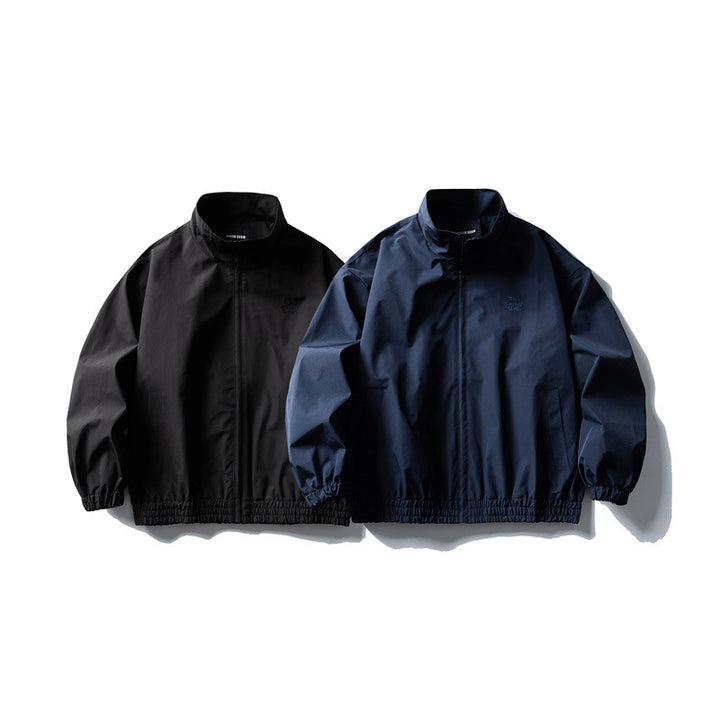 Herren Windbreaker-Jacke im Boxy‑Schnitt mit Stehkragen und elastischem Saum Echoarchiv