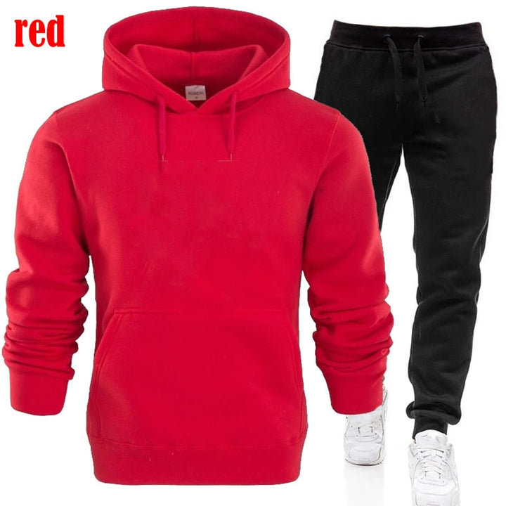 Herren gemütlicher Kapuzenpullover und Jogginghose Set Echoarchiv