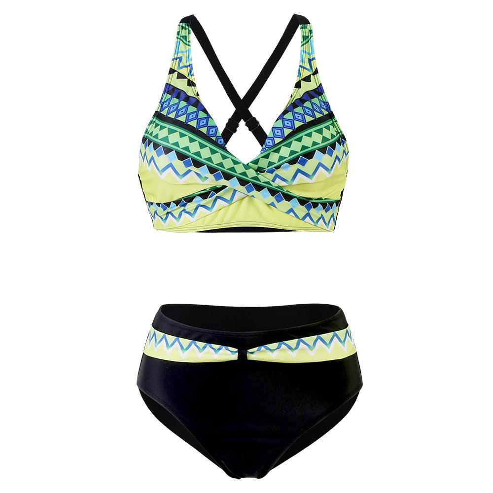 Damen Sportliches Bikini-Set mit trendigem Schnitt und modernem Grafikdesign Echo Archiv