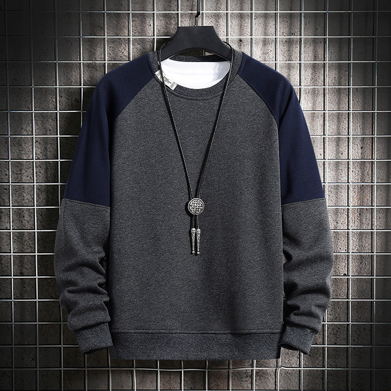 Herren modischer Sweatshirt mit Kontrastärmel Hedi-Mode