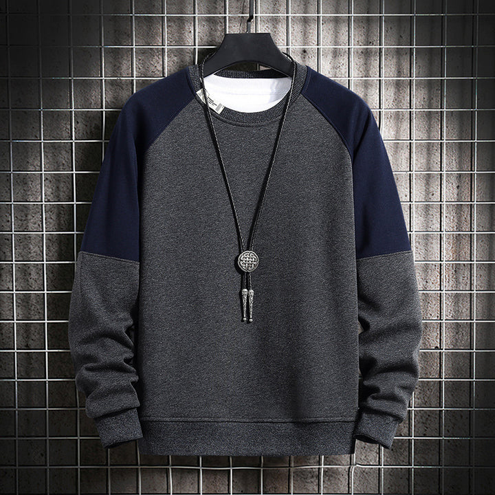 Herren modischer Sweatshirt mit Kontrastärmel Hedi-Mode
