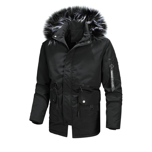 Herren Thermo-Parka mit abnehmbarer Kunstfellkapuze und wasserabweisender Isolierung Echoarchiv
