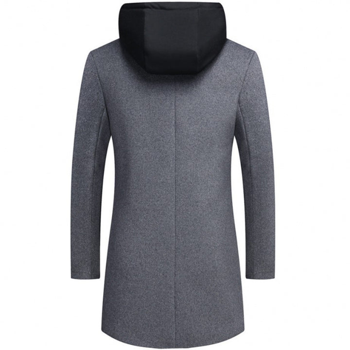 Herren modische Manteljacke mit abnehmbarer Kapuze und gestepptem Innenfutter Echoarchiv