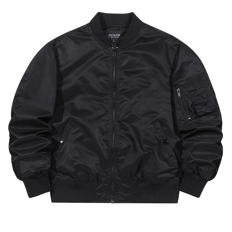 Men's matte-shell insulated bomber jacket with reinforced sleeve zip pocket and snap-flap hand pockets – Brevano