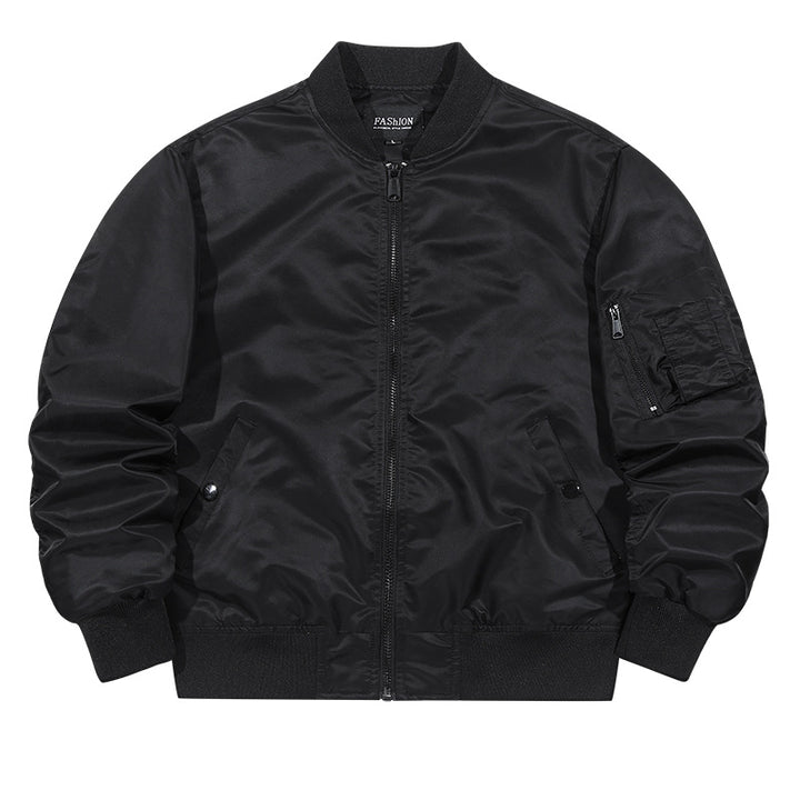 Men's matte-shell insulated bomber jacket with reinforced sleeve zip pocket and snap-flap hand pockets – Brevano