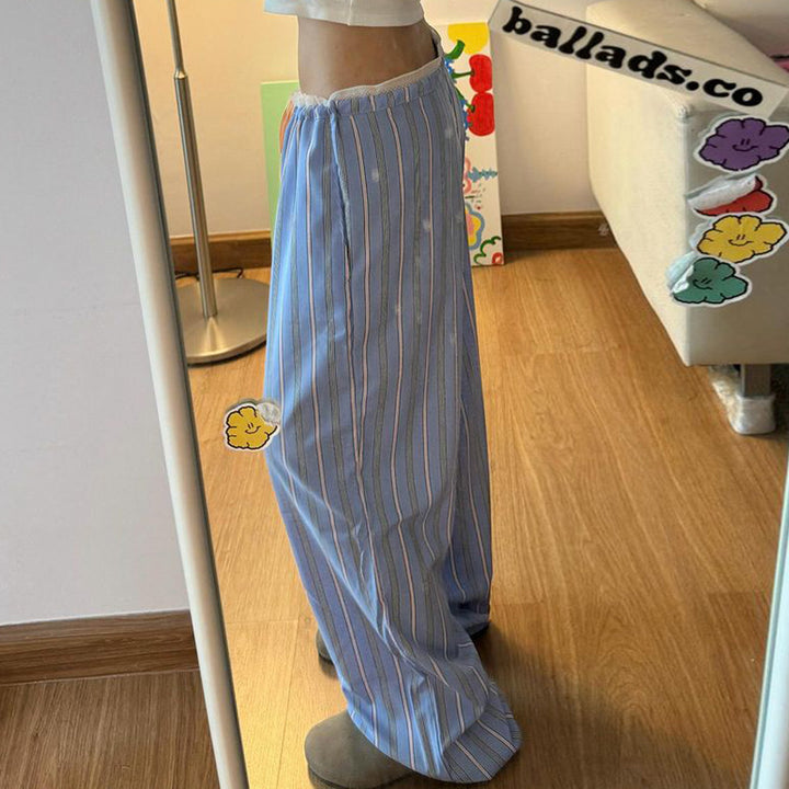 Damen lässige und bequeme Schlafhose mit hohe Taille und Kordelzug Echo Archiv