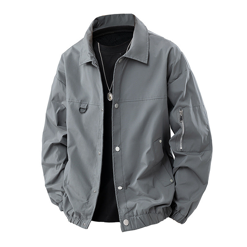 Herren Leichte Utility-Coachjacke mit Druckknopfverschluss, Ärmel-Reißverschluss & elastischem Saum Echo Archiv