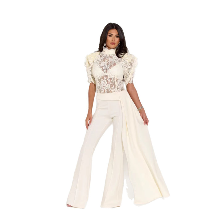 Damen Elegante Flared-Hose mit seitlichem Drapierungseffekt Echo Archiv