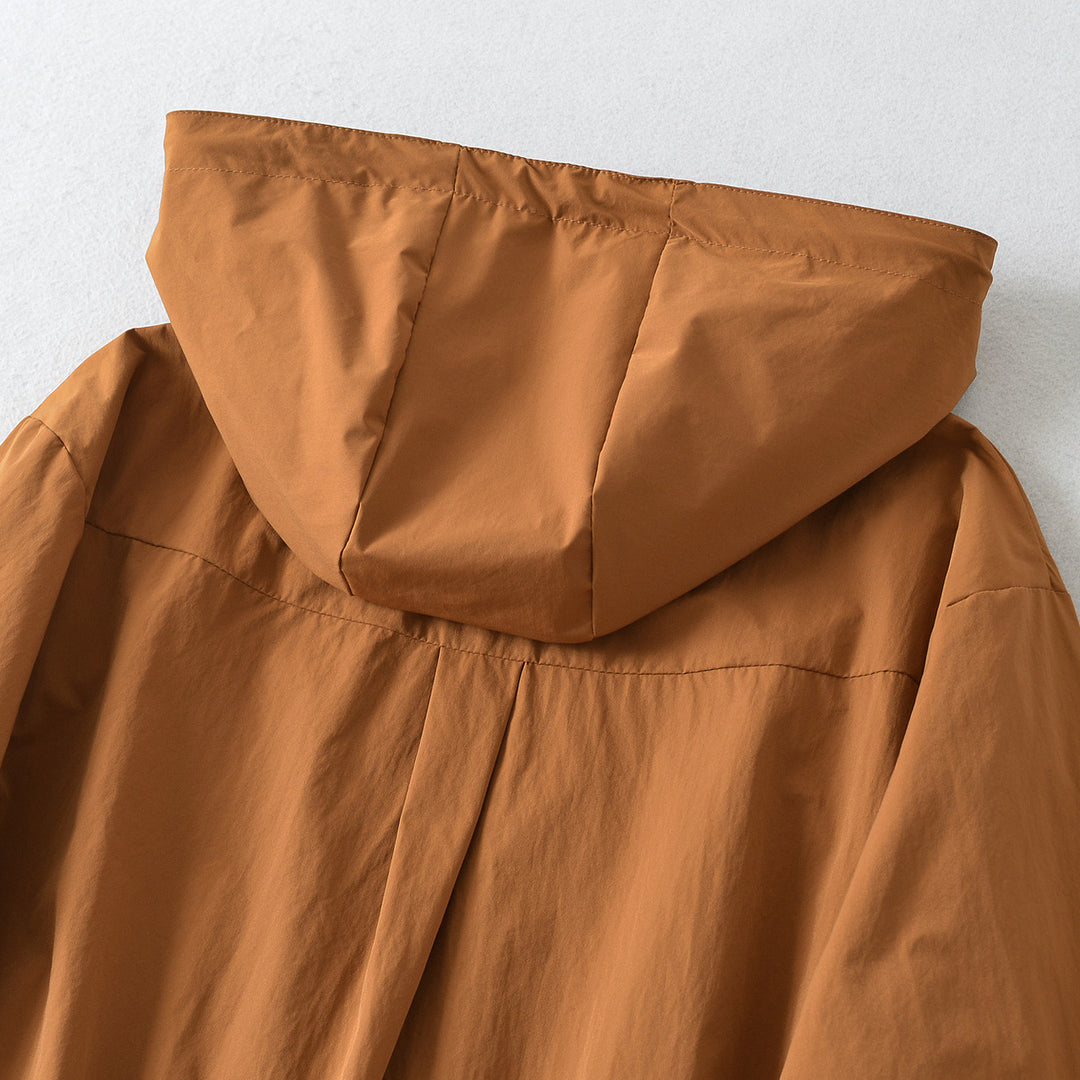 Damen Cropped Übergangsjacke mit Kapuze, Tunnelzug und elastischem Saum Echoarchiv