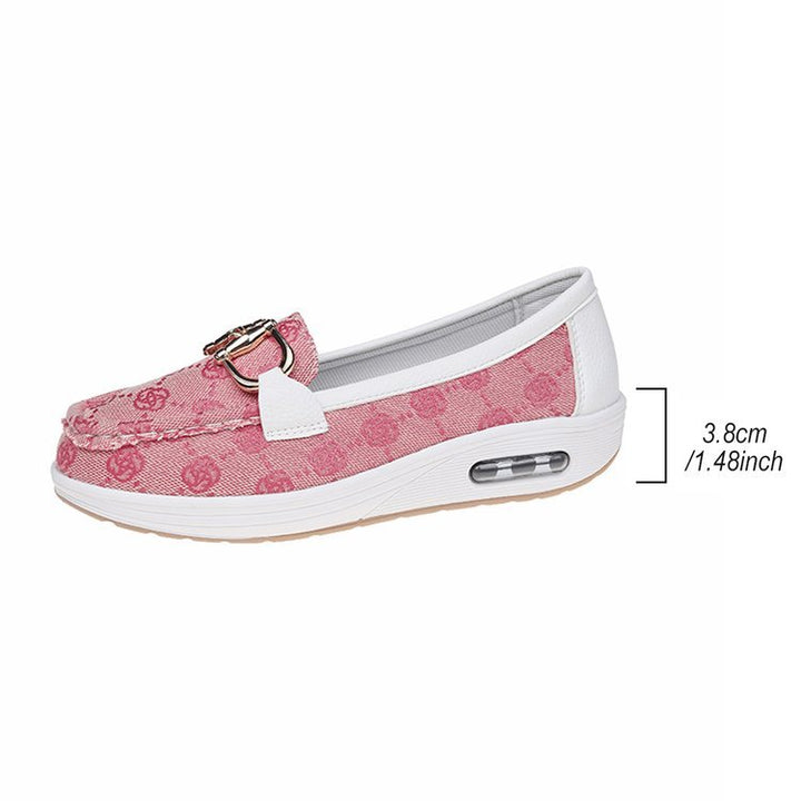 Damen Mokassin-Slipper mit luftgepolsterter Plateausohle und Zier-Bit Echo Archiv