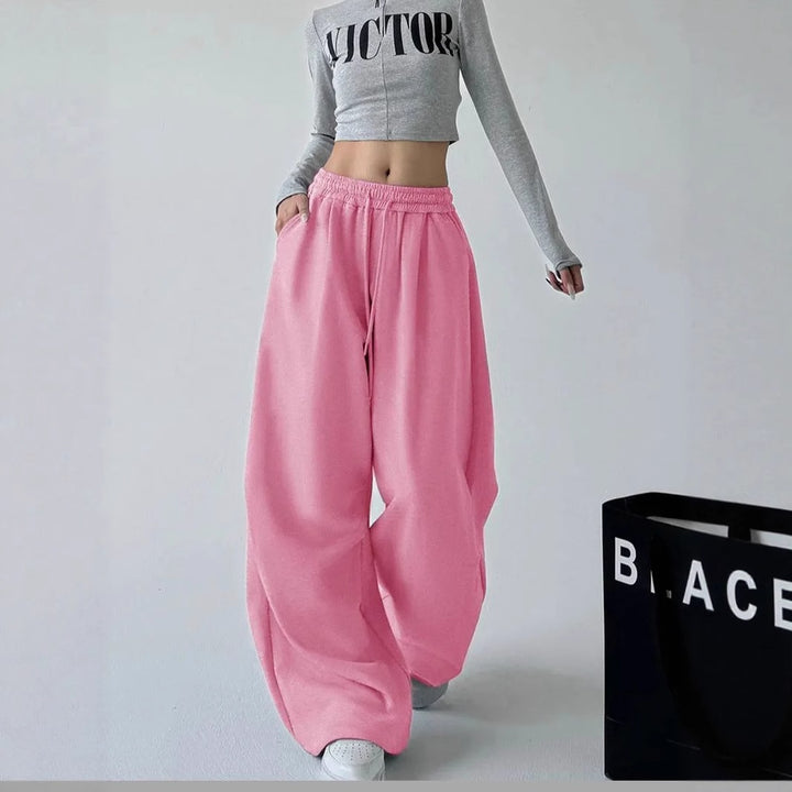 Damen nan extraweite High‑Waist-Loungehose mit elastischem Kordelbund, Kordelzug und praktischen Seitentaschen Echo Archiv
