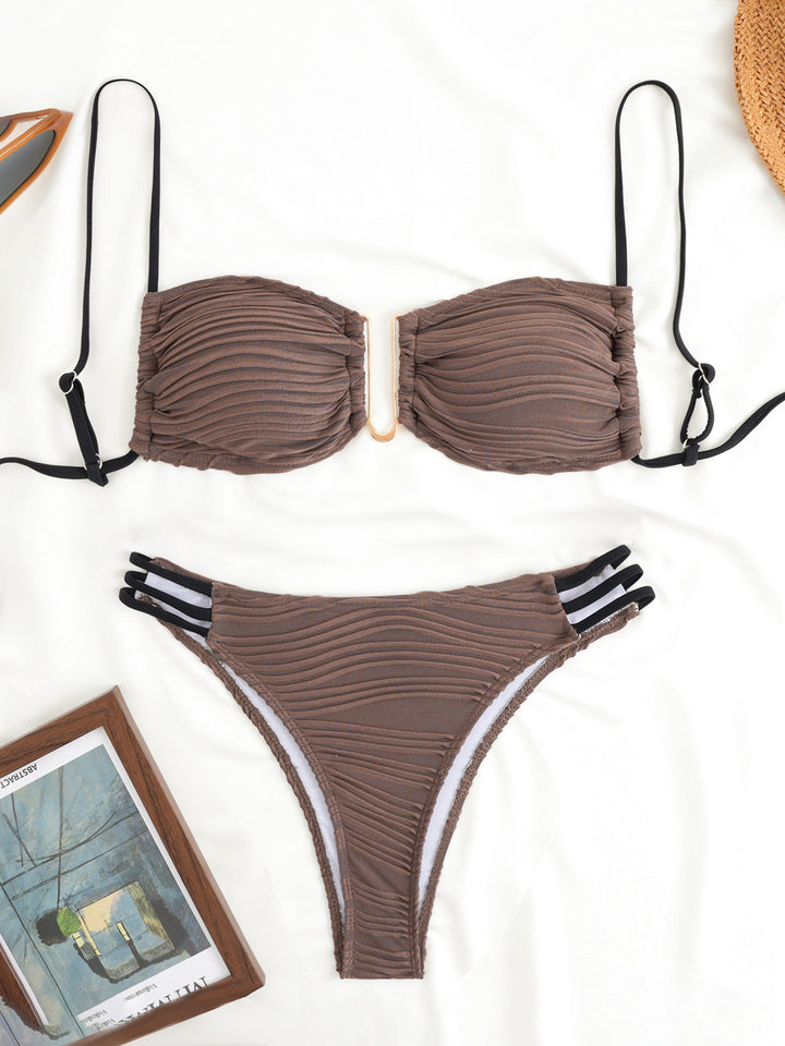 Damen Bandeau-Bikini mit modischem Rüschendesign Echo Archiv