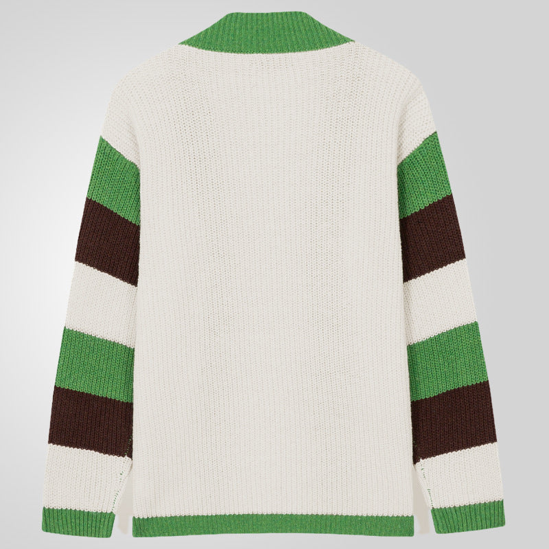 Herren Strickjacke mit modernem Farbblock-Design Echoarchiv