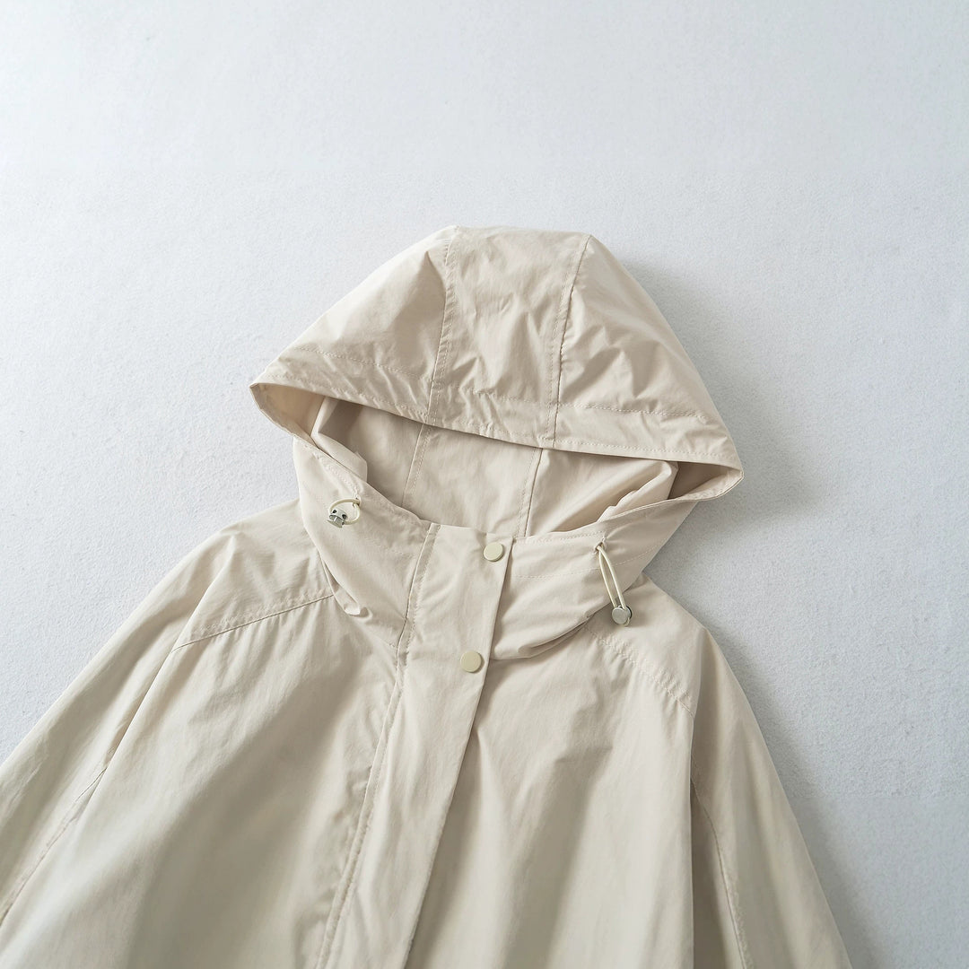 Damen Kurzjacke mit Kapuze, Tunnelzug, Kängurutaschen und elastischem Bund Echoarchiv