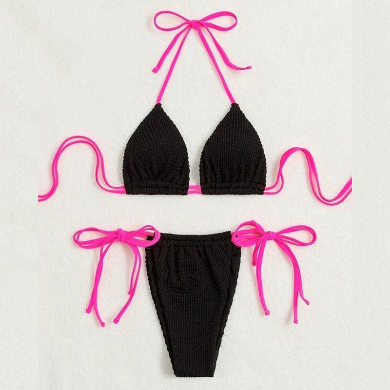 Damen Triangel-Bikini Set mit hohem Beinausschnitt und verstellbaren Bändern Echo Archiv