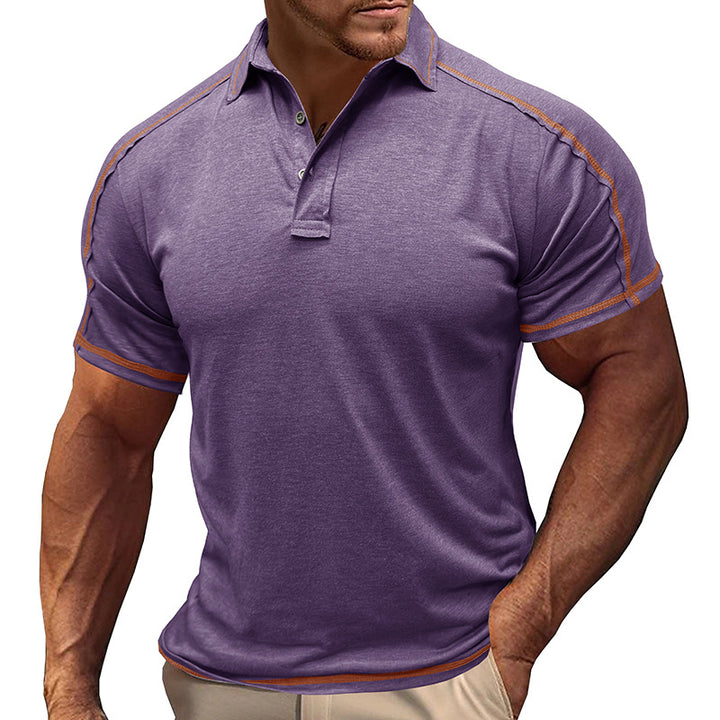 Herren Polo-Shirt mit modischen Kontrastnähten Echoarchiv