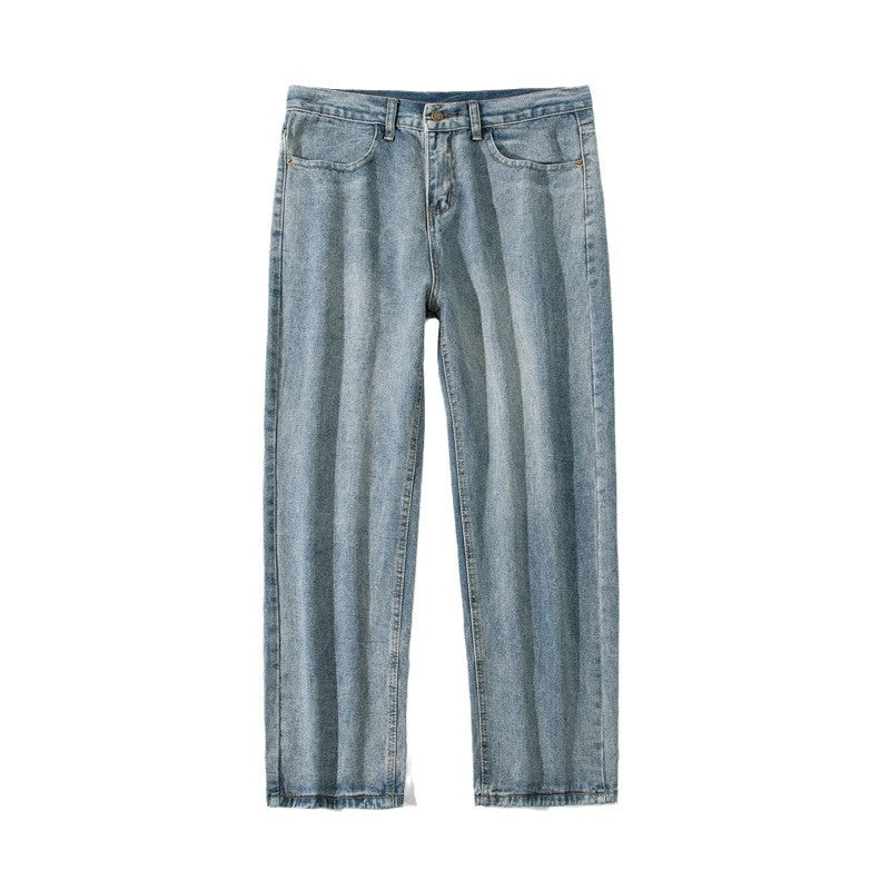Damen Weite Straight‑Fit Jeans mit hohem Bund, umgeschlagenem Saum und leichter Vintage‑Waschung Echo Archiv