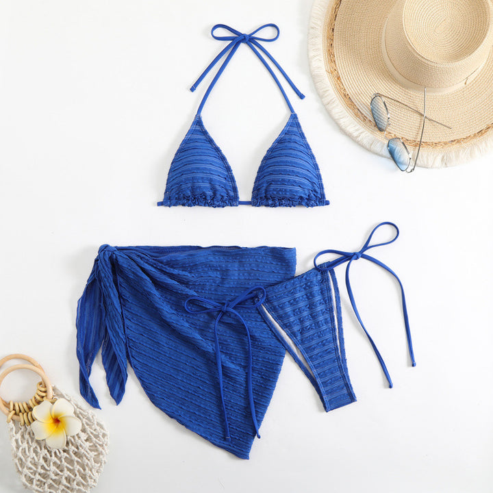 Damen Triangel-Bikini mit verstellbarem Wickelrock und stylischen Rüschendetails Echo Archiv