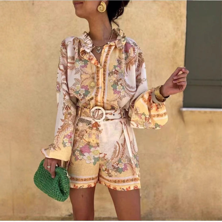 Damen Blusenset mit floralem Design und weitem Schnitt Echo Archiv