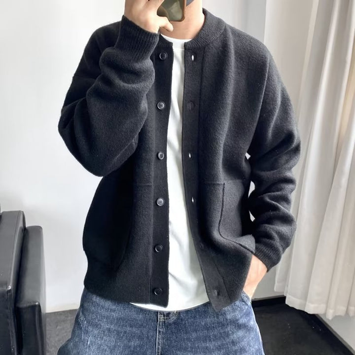 Herren Lässige Strickjacke mit Knopfleiste Echoarchiv