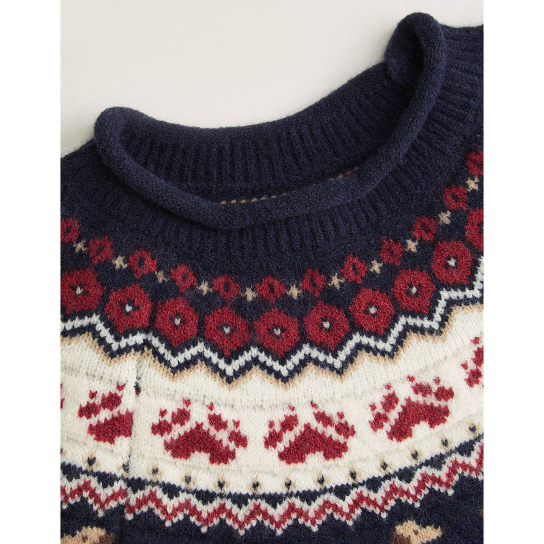 Damen Gemusterter Pullover mit Rundhalsausschnitt Echoarchiv