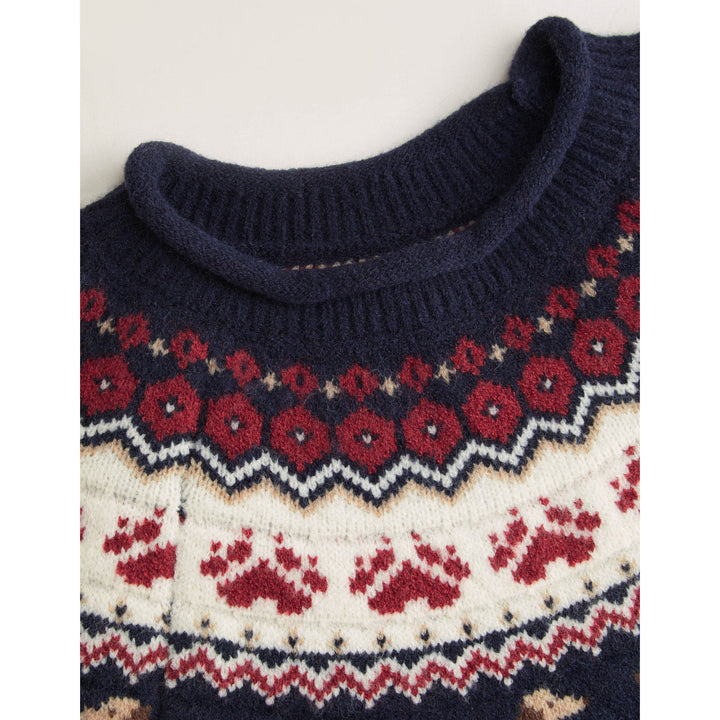 Damen Gemusterter Pullover mit Rundhalsausschnitt Echoarchiv