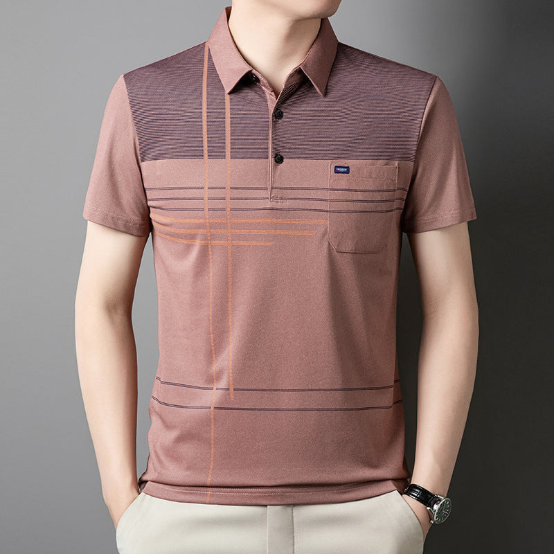 Herren Poloshirt mit atmungsaktiven Eigenschaften und modernem Grafikdesign Echoarchiv