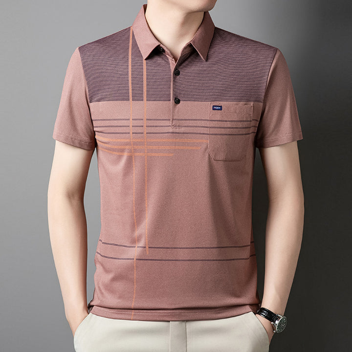 Herren Poloshirt mit atmungsaktiven Eigenschaften und modernem Grafikdesign Echoarchiv