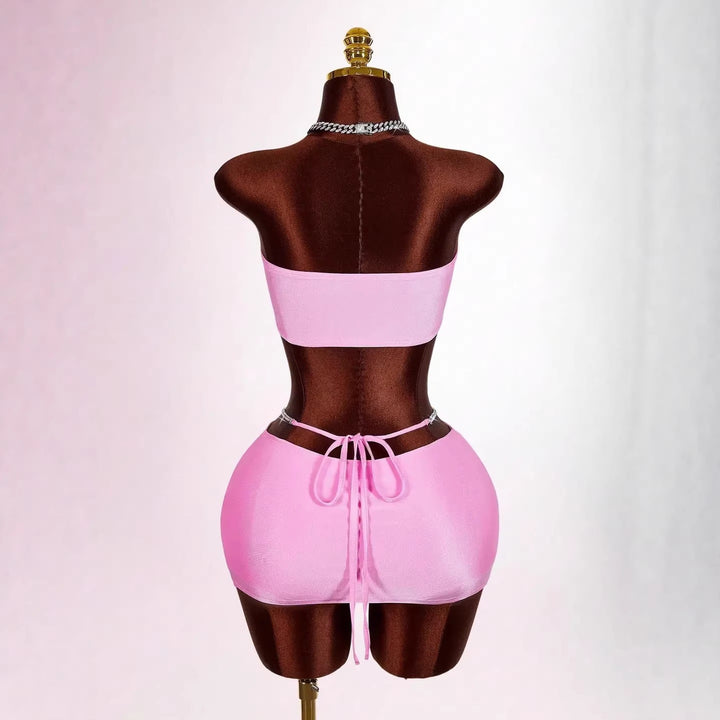 Damen Bandeau Top mit funkelndem Schriftzug Echo Archiv