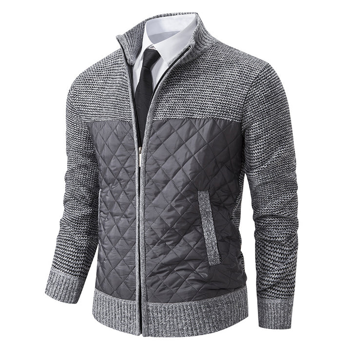 Herren nan gesteppte Hybrid-Strickjacke mit diamantsteppung, Stehkragen, isolierendem Thermofutter und Reißverschluss Echo Archiv