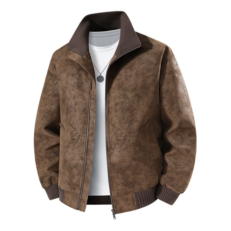 Herren Velours‑Imitat Bomberjacke mit Stehkragen, Thermofutter & Reißverschluss Echoarchiv