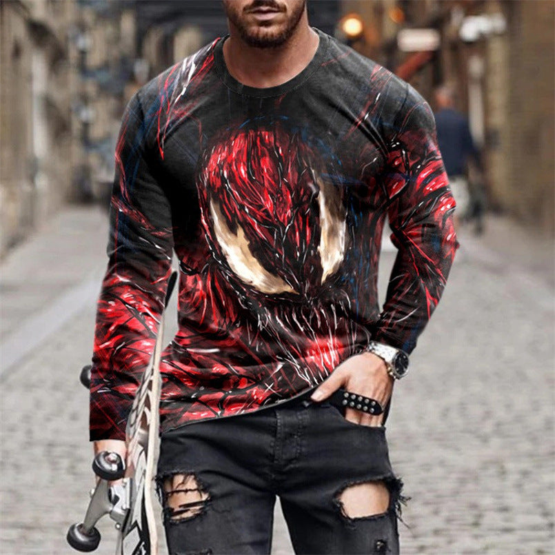 Herren Langarm T-Shirt mit künstlerischem Venom-Design Echoarchiv