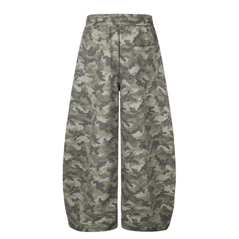 Damen Weite Camouflage-Sweathose mit Ballonbeinen und Tunnelzug Echoarchiv