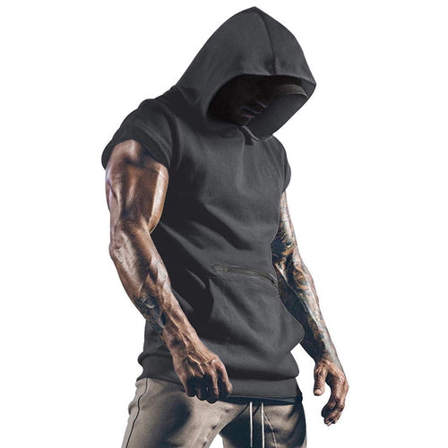 Herren Kurzarm-Hoodie mit praktischem Reißverschluss Echoarchiv