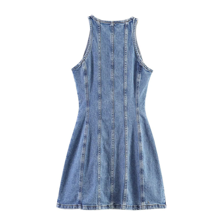 Damen Jeanskleid mit geflochtenem Knoten und durchgehender Knopfleiste Echo Archiv