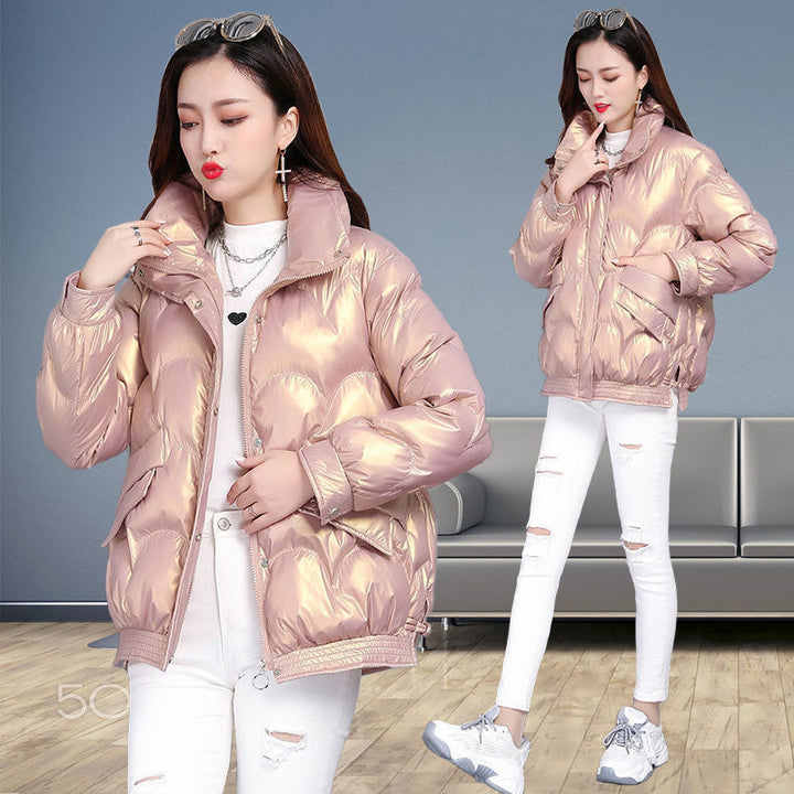 Damen Modische Hochglanz Steppjacke Echoarchiv