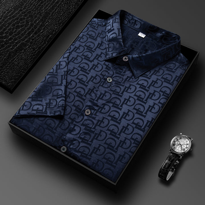 Herren kurzärmliges Hemd mit elegantem Logo-Design Echoarchiv
