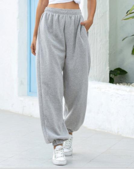 Damen nan weite High-Waist Jogginghose aus weichem Fleece mit elastischem Bund, Eingrifftaschen und engen Saumbündchen Echo Archiv