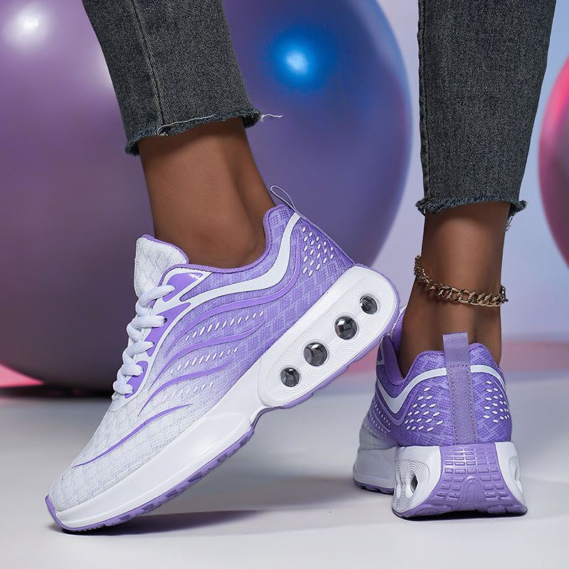 Damen nan sportive Strick-Laufschuhe mit belüfteter Luftkammersohle und ergonomischer Abrollsohle Echo Archiv