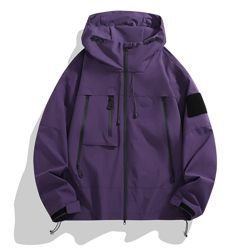 Herren technische Outdoor-Jacke mit verstellbarem Kapuzendesign und multifunktionalen Taschen Echoarchiv