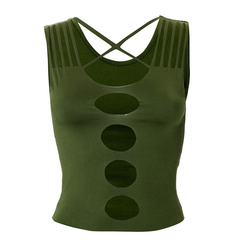 Damen Crop-Top mit kreativen Cut-Out-Details und modischen Trägern Echo Archiv