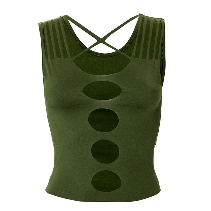 Damen Crop-Top mit kreativen Cut-Out-Details und modischen Trägern Echo Archiv