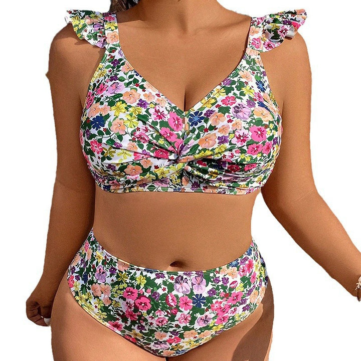 Damen Hochgeschnittener Bikini mit Rüschendetails Echo Archiv