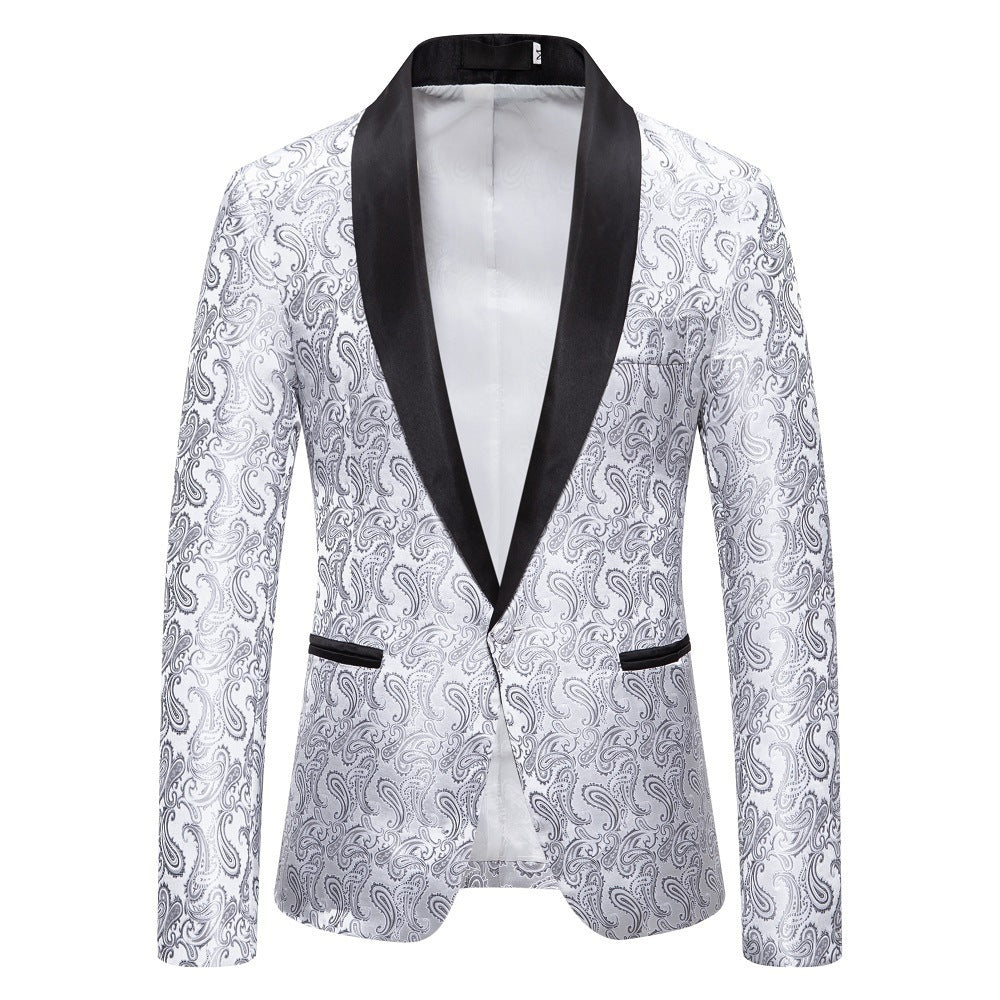 Herren eleganter Smokingblazer mit luxuriösem Paisley-Muster Echoarchiv
