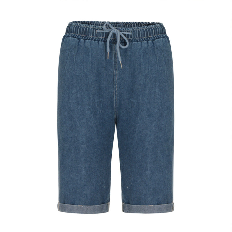 Damen Denim-Shorts mit elastischem Bund und lässigem Schnitt Echo Archiv